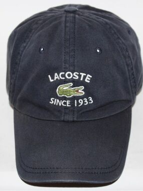 Vintage Lacoste Since 1933 Black Strapback Hat